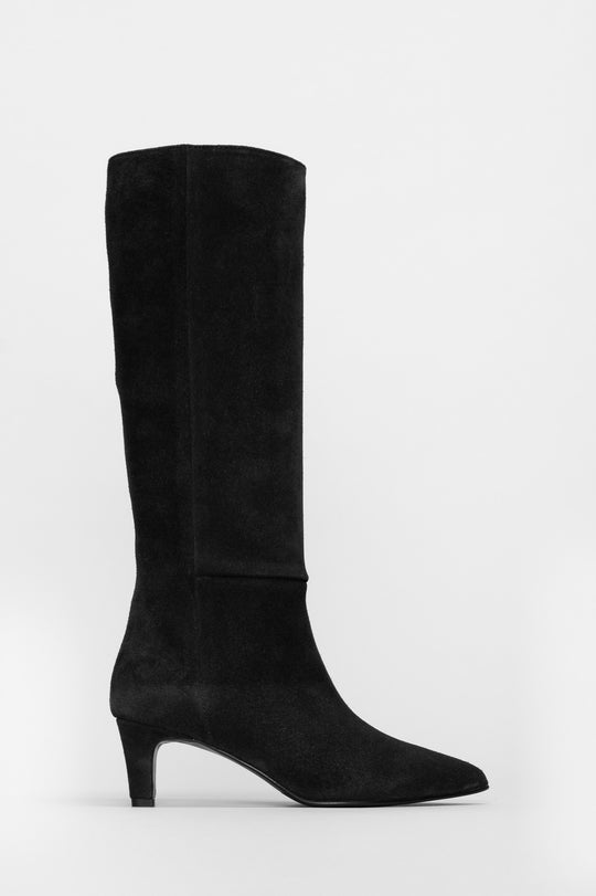 High Boot Vela | Deep Black Suede