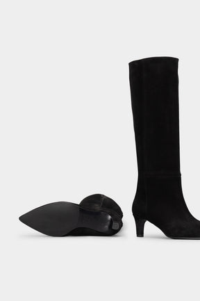 High Boot Vela | Deep Black Suede