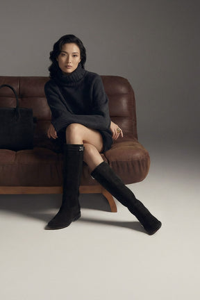 Wedge High Boot Ciolo | Black Suede