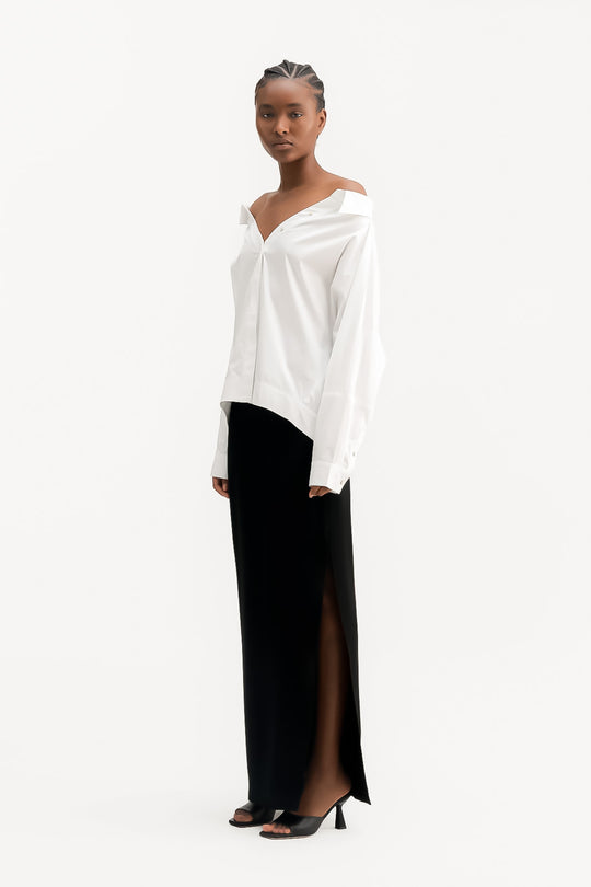 Heeled Mule Sandal Dahlia | Luxe Black Calf Leather