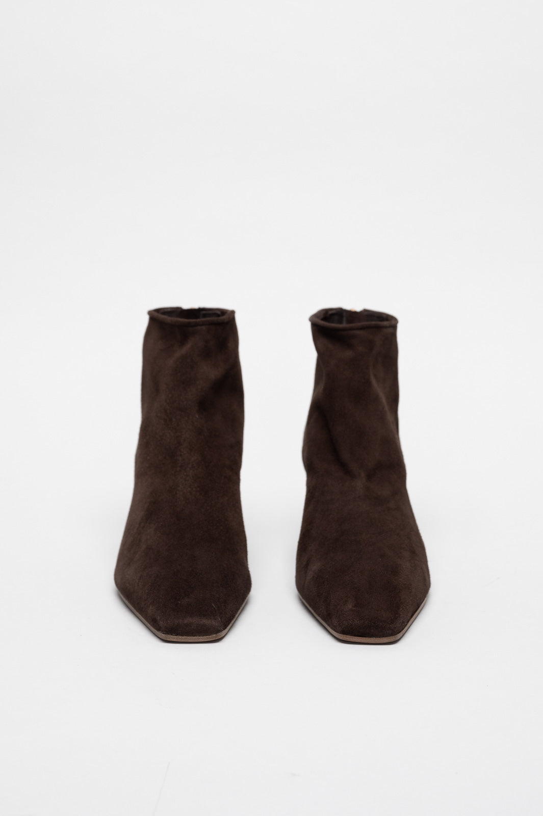Mid-Heel Ankle Boot Cara | Cacao Brown Soft Suede