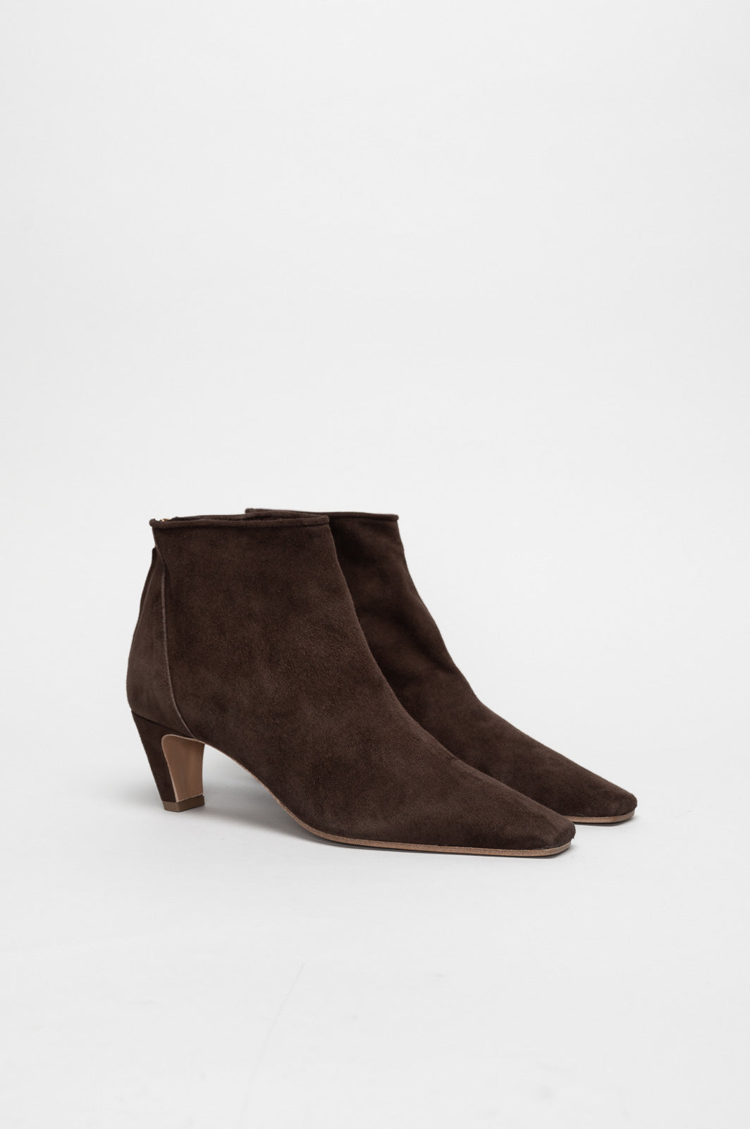 Mid-Heel Ankle Boot Cara | Cacao Brown Soft Suede