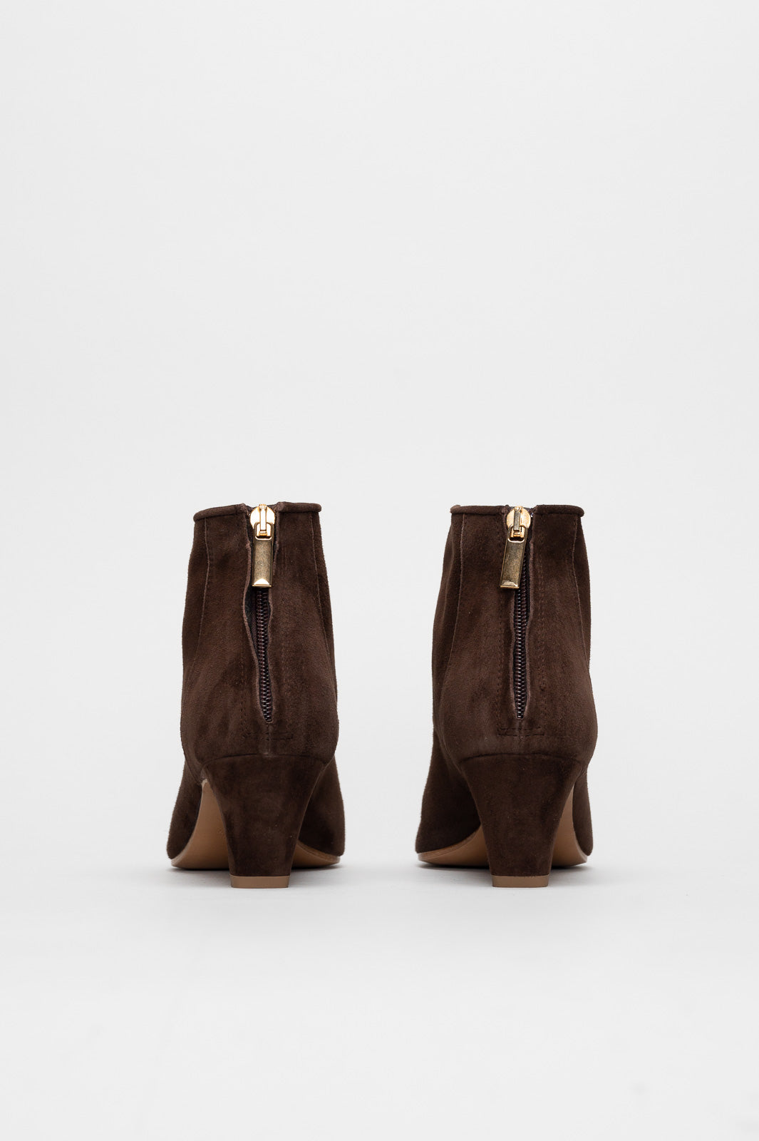 Mid-Heel Ankle Boot Cara | Cacao Brown Soft Suede
