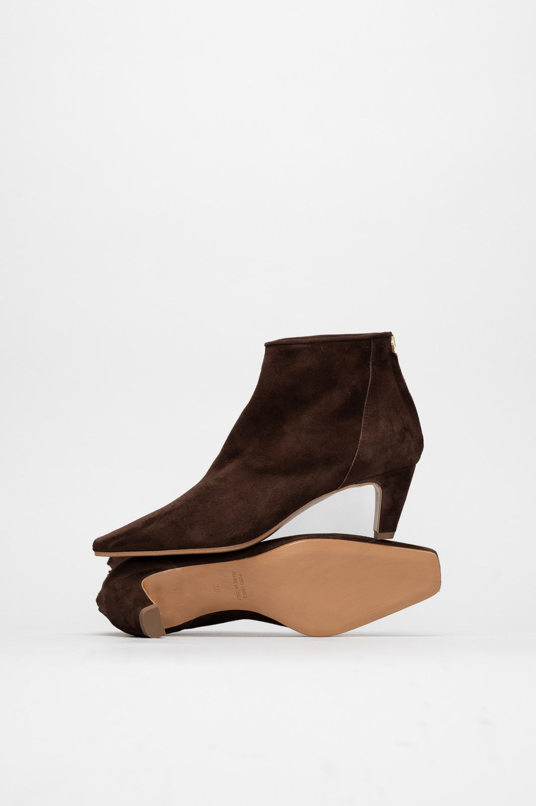 Mid-Heel Ankle Boot Cara | Cacao Brown Soft Suede