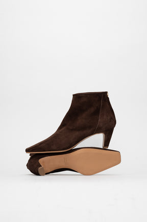 Mid-Heel Ankle Boot Cara | Cacao Brown Soft Suede