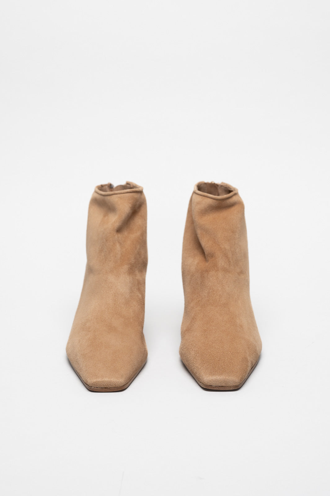Mid-Heel Ankle Boot Cara | Warm Beige Soft Suede