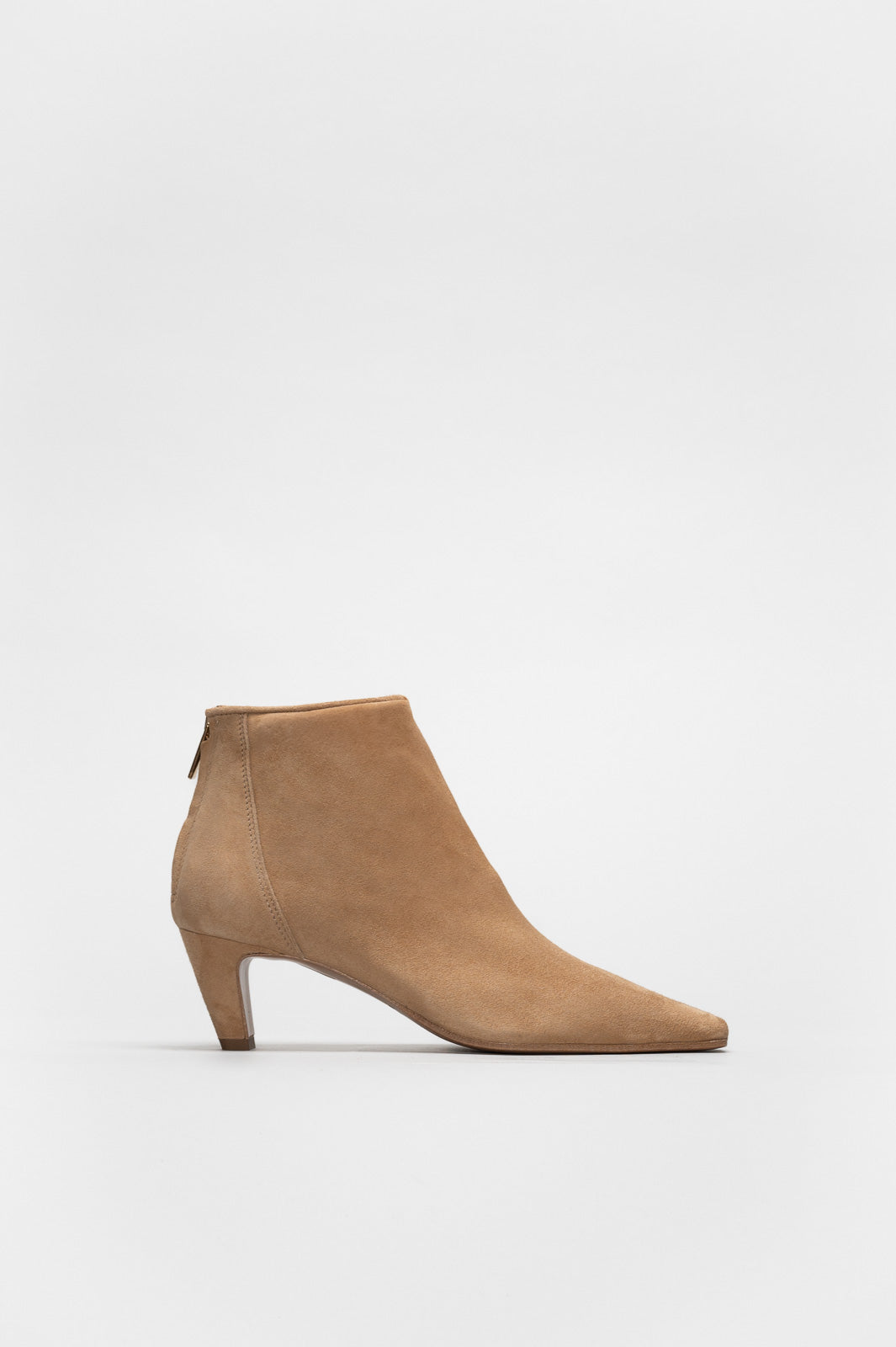 Mid-Heel Ankle Boot Cara | Caramel Brown Soft Suede