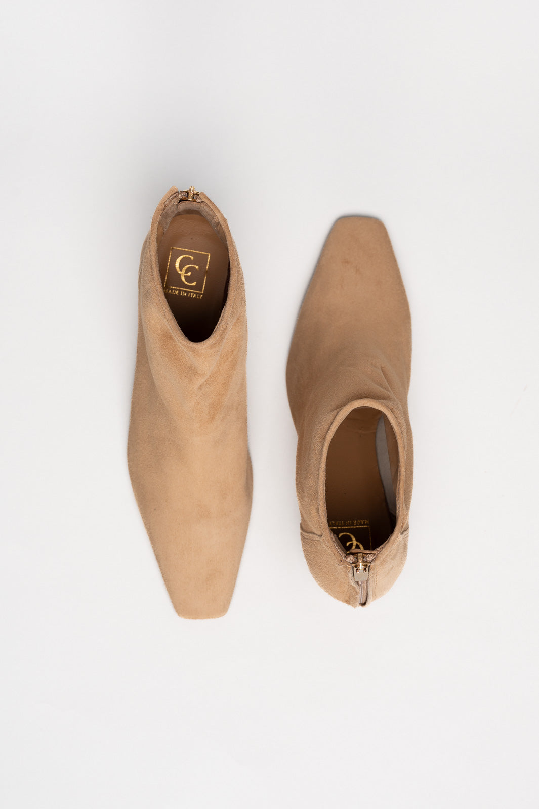 Mid-Heel Ankle Boot Cara | Warm Beige Soft Suede