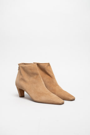 Mid-Heel Ankle Boot Cara | Warm Beige Soft Suede