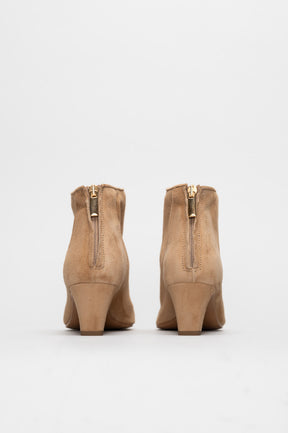 Mid-Heel Ankle Boot Cara | Warm Beige Soft Suede