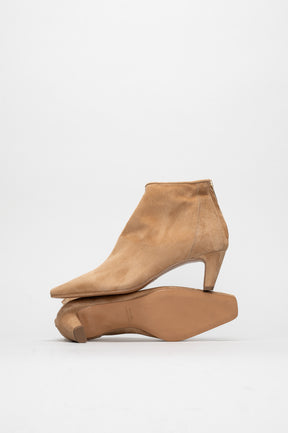 Mid-Heel Ankle Boot Cara | Warm Beige Soft Suede