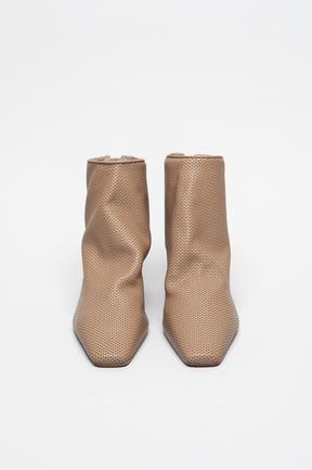 Mid-Heel Ankle Boot Chail | Beige Perforated Nappa Leather