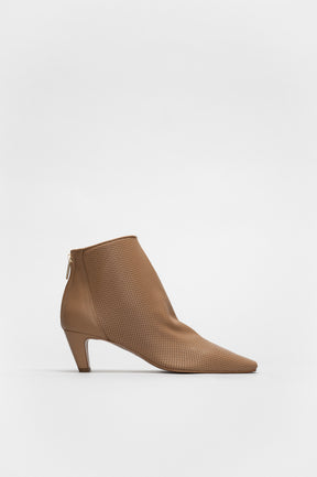 Mid-Heel Ankle Boot Chail | Beige Perforated Nappa Leather