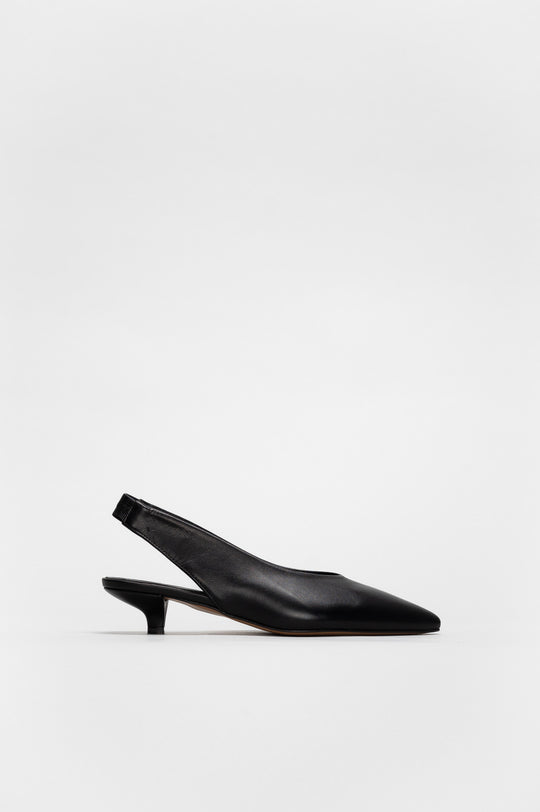 Slingback Pump Lay | Deep Black Nappa Leather