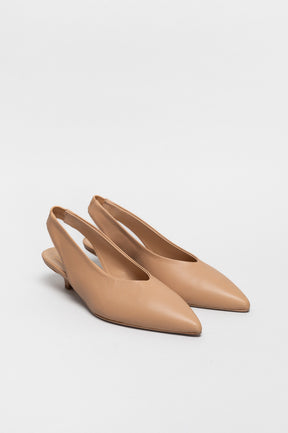 Slingback Pump Lay | Mushroom Beige Nappa Leather