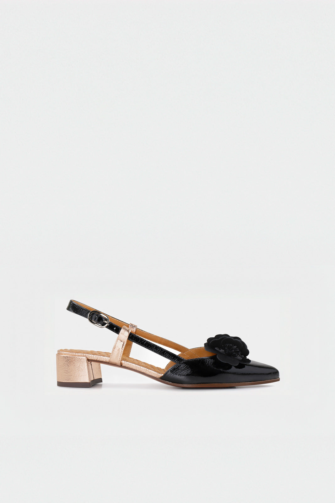 Slingback Pump Hezel | Midnight Black Patent Nappa Leather
