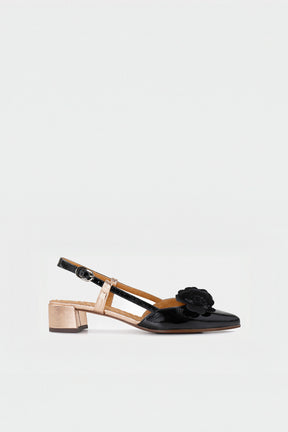 Slingback Pump Hezel | Midnight Black Patent Nappa Leather