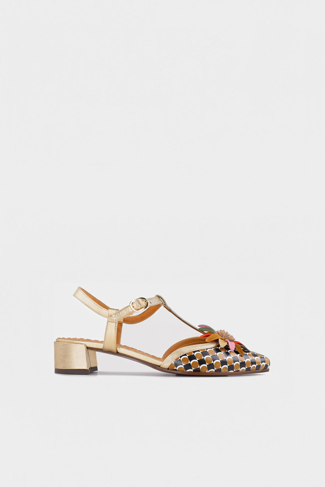 T-Strap Pump Heleni | Decorative Pattern Calf Leather