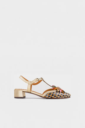 T-Strap Pump Heleni | Decorative Pattern Calf Leather