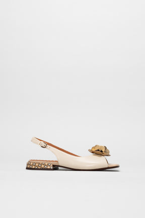 Slingback Sandal Tyda | Cream White Soft Calf Leather