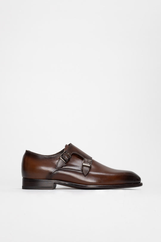 Men's Double Monk Taranto | Antique Cognac Calf Leather