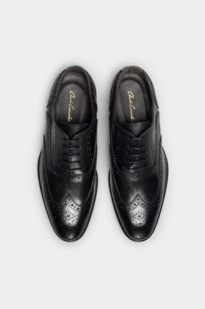 Men's Oxford Brogue Leporano | Noble Black Calf Leather