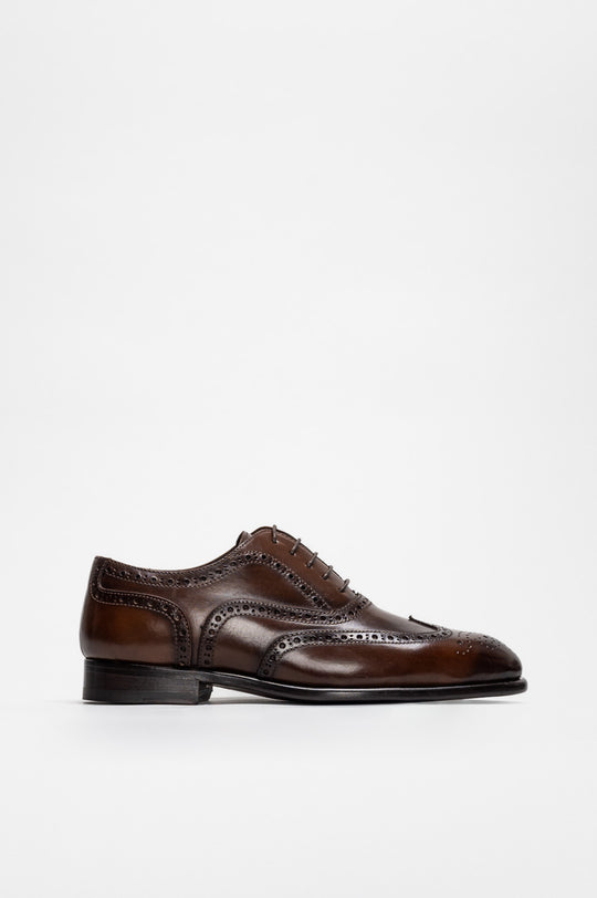 Men's Oxford Brogue Leporano | Antique Cognac Calf Leather