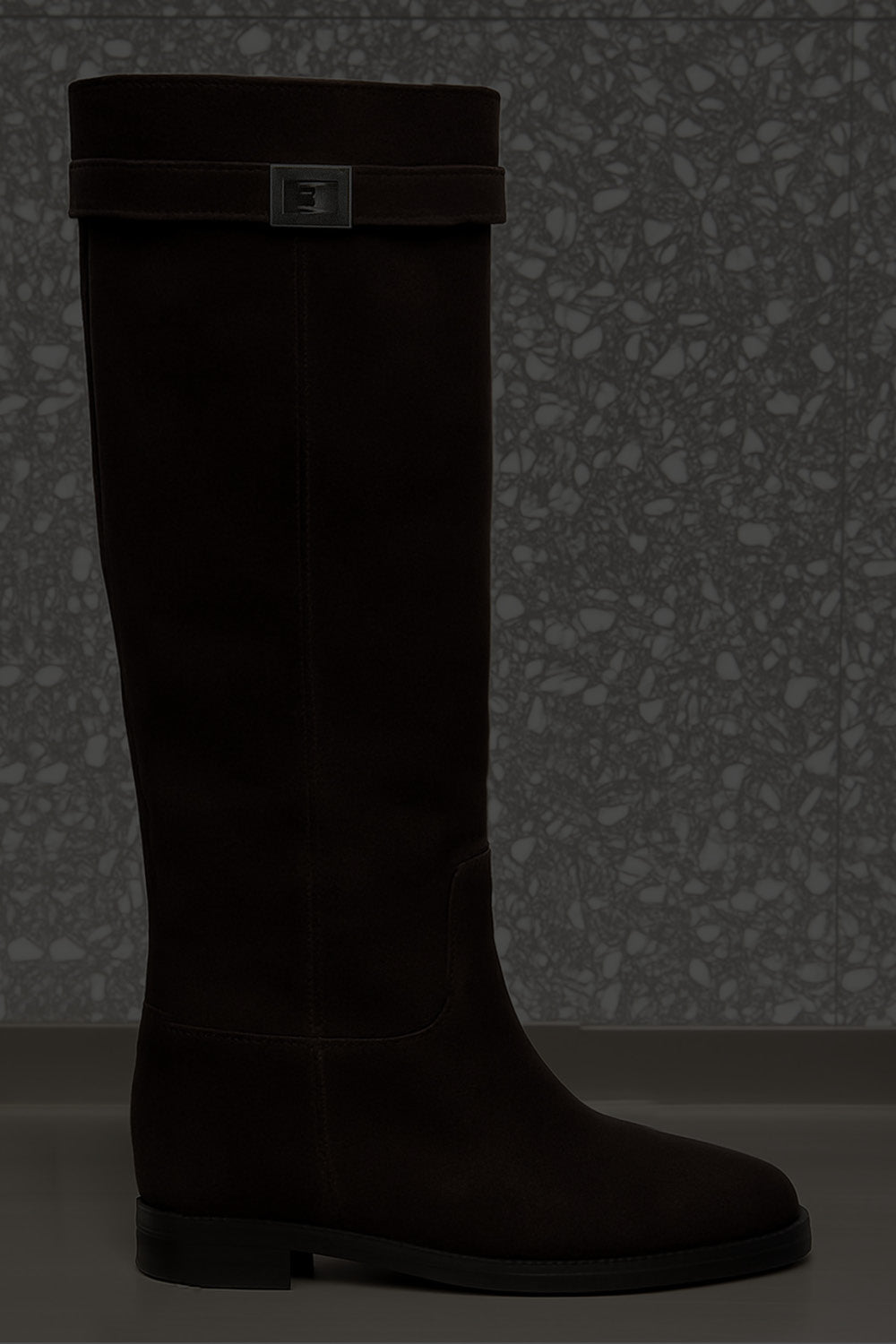 High Boot Siona 5cm Wedge | Cacao Brown Suede