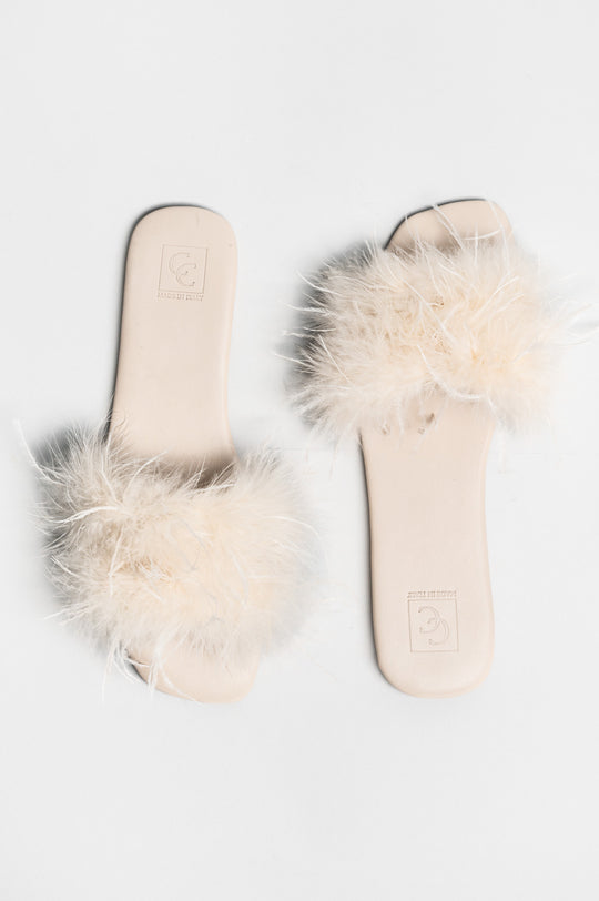 Flat Sandal Louise | Linen Beige Nappa Leather