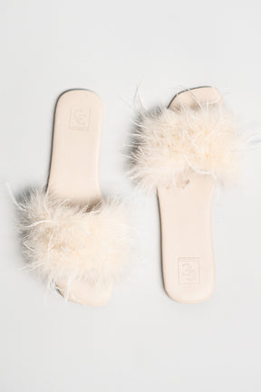 Flat Sandal Louise | Linen Beige Nappa Leather