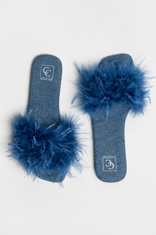 Flat Sandal Louise | Blue Denim