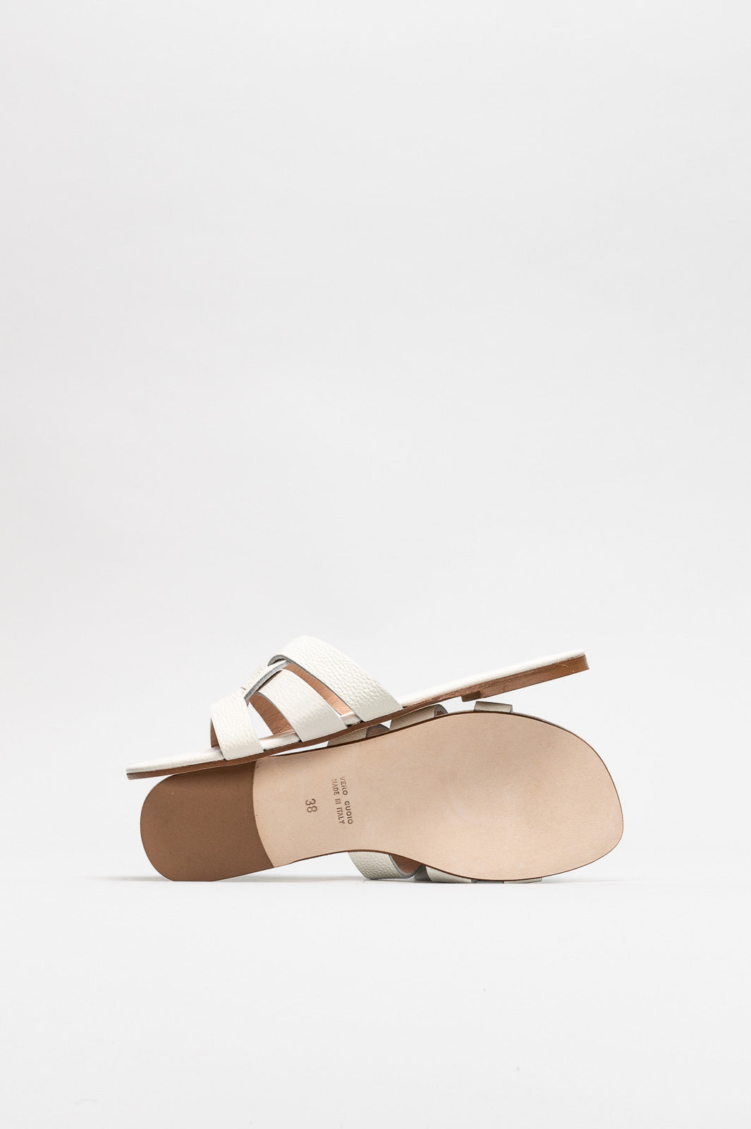 Flat Sandal Lauren | Pearl White Calf Leather