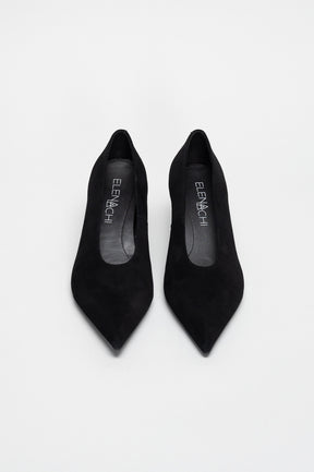 Kitten-Heeled Pump Lexi | Deep Black Soft Suede