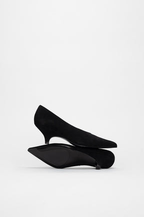 Kitten-Heeled Pump Lexi | Deep Black Soft Suede