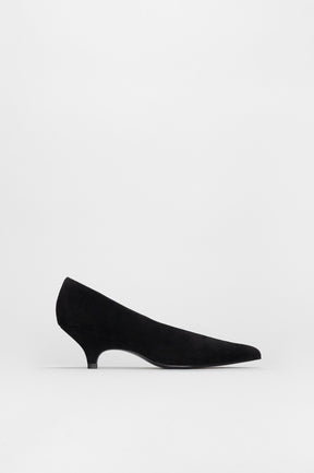Kitten-Heeled Pump Lexi | Deep Black Soft Suede