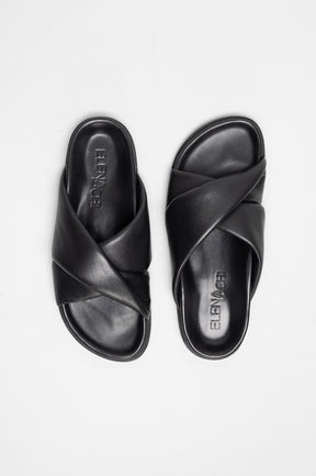 Crossover Sandal Serena | Midnight Black Nappa Leather