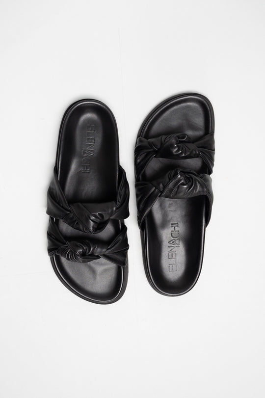 Knot Sandal Celinea | Midnight Black Nappa Leather