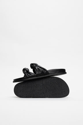Knot Sandal Celinea | Midnight Black Nappa Leather