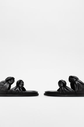 Knot Sandal Celinea | Midnight Black Nappa Leather