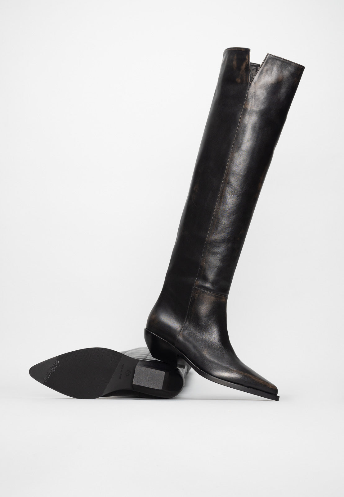 Over-Knee Boot Say | Off-Black Calf Leather