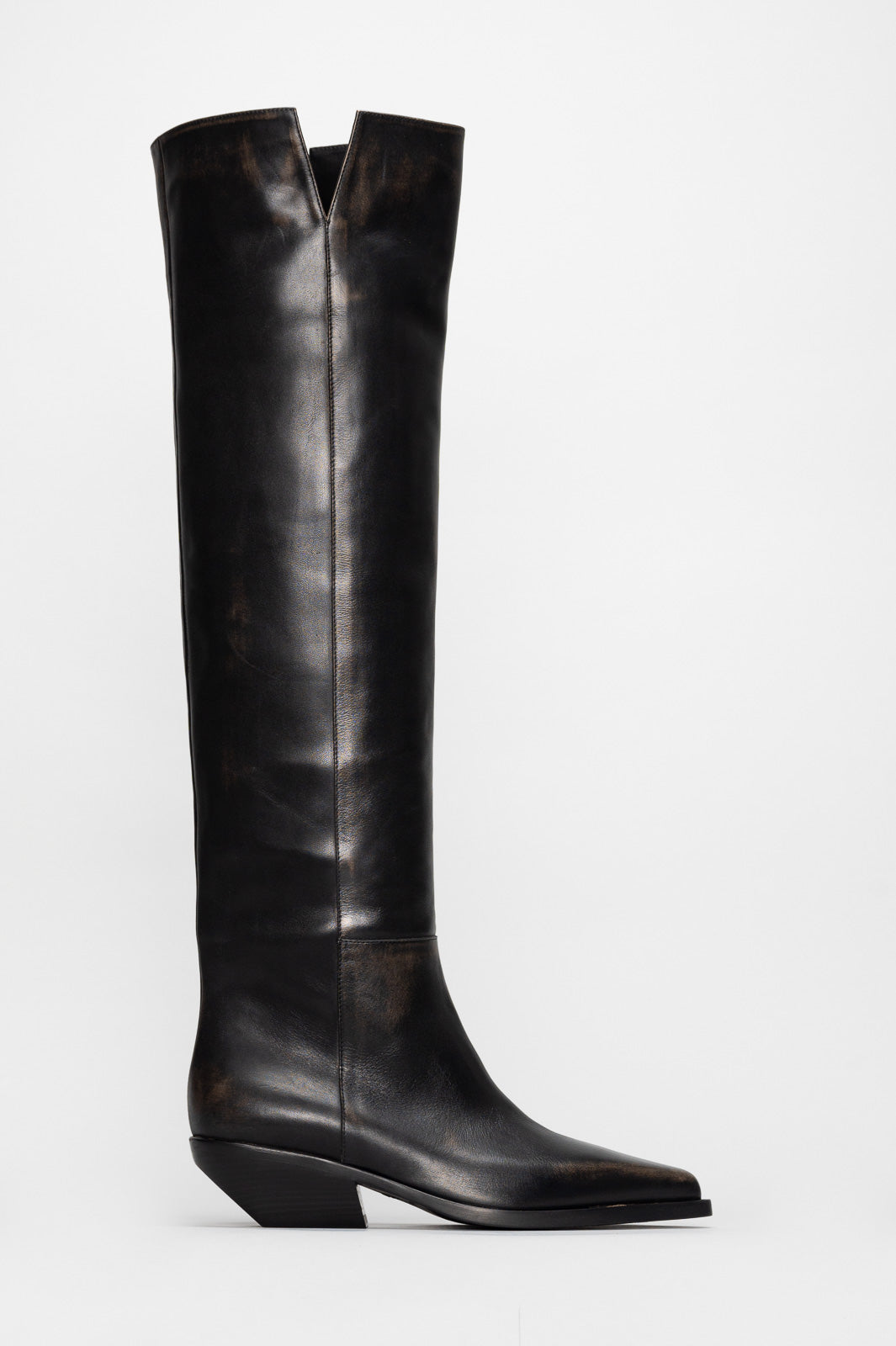 Over-Knee Boot Say | Off-Black Calf Leather