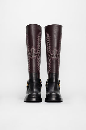 Pull-On High Boot Awake | Plum Purple Soft Calf Leather