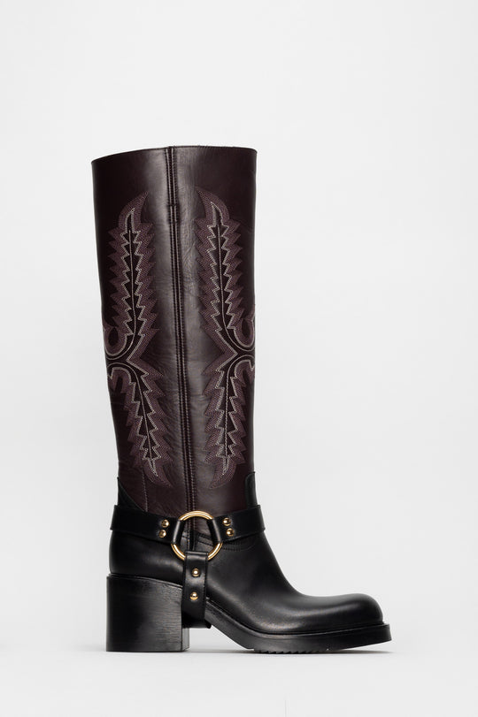 Pull-On High Boot Awake | Plum Purple Soft Calf Leather