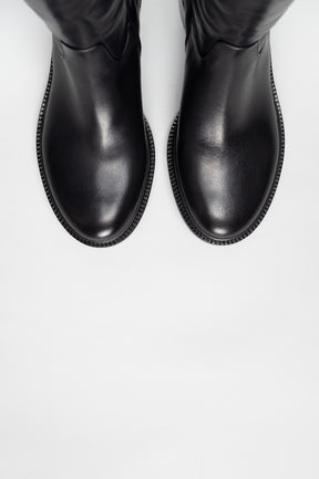 Zipper High Boot Audrey | Black Soft Calf Leather