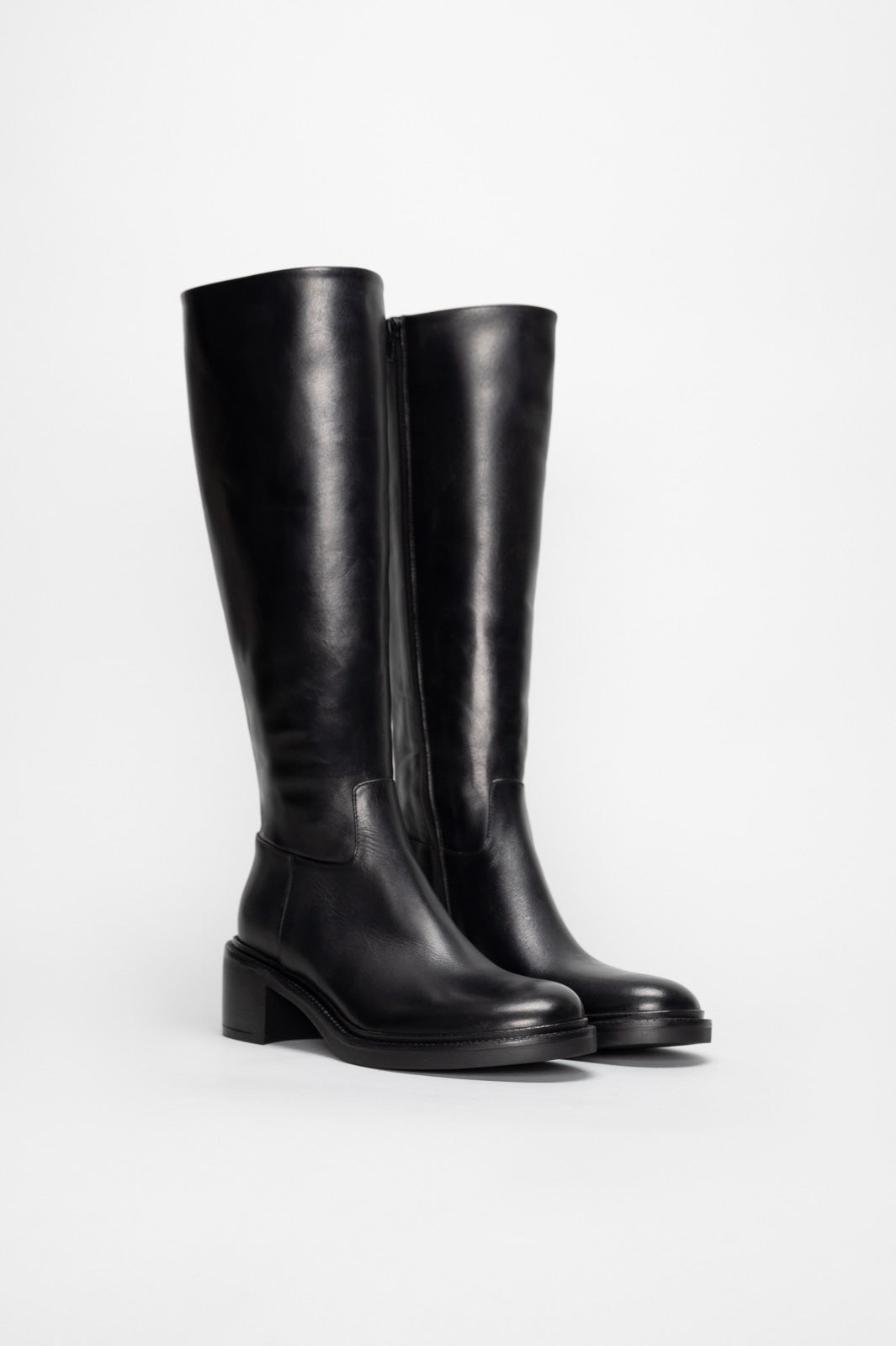 Zipper High Boot Audrey | Black Soft Calf Leather