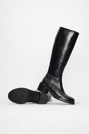 Zipper High Boot Audrey | Black Soft Calf Leather