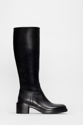 Zipper High Boot Audrey | Black Soft Calf Leather