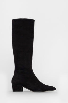 High Boot Diva | Deep Black Suede