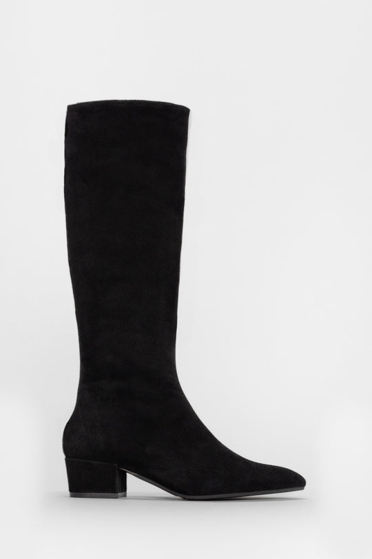 High Boot Diva | Deep Black Suede