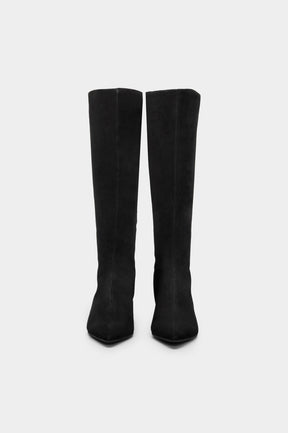 High Boot Diva | Deep Black Suede